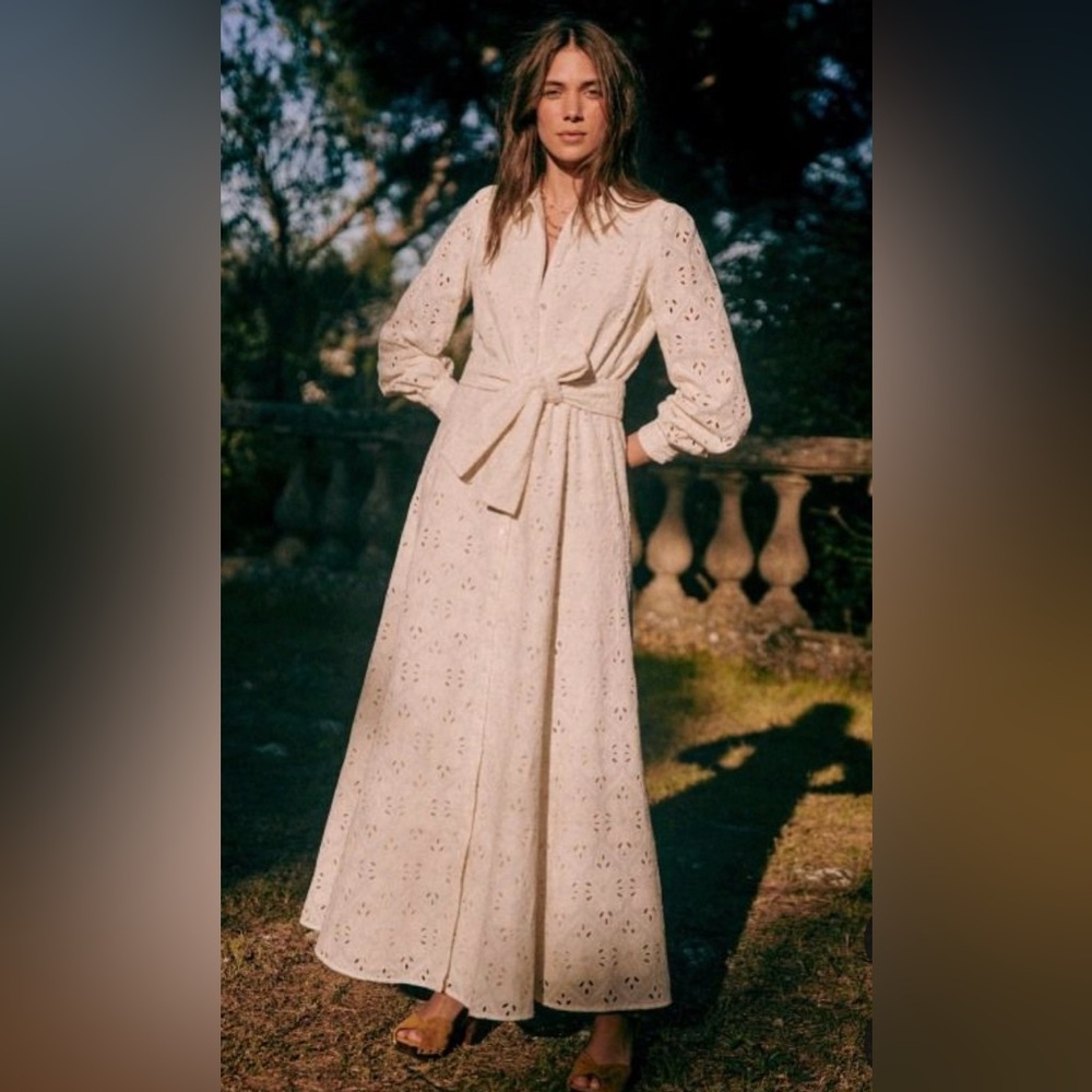 Sezane BELLA dress in ECRU - Sz 10 / EU 42
